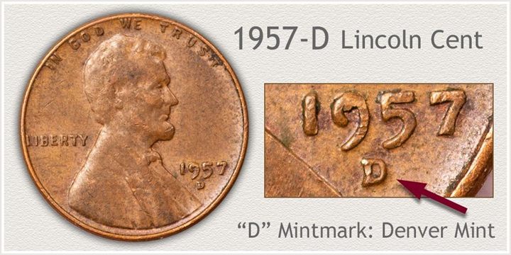 1957 D Penny and its value
