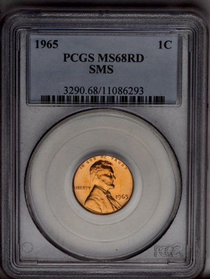 1965 1C SMS MS68 Red PCGS-2