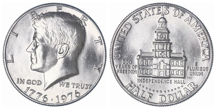 1776 - 1976 Bicentennial Half Dollar Value (No Mintmark)