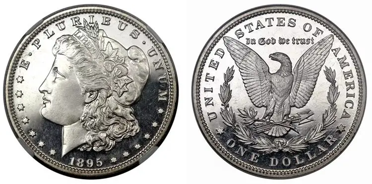 1895 Morgan silver dollar