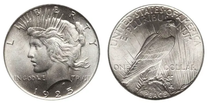 1925 Peace Silver Dollar