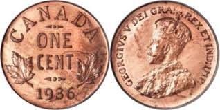 1936 Canadian Dot Penny