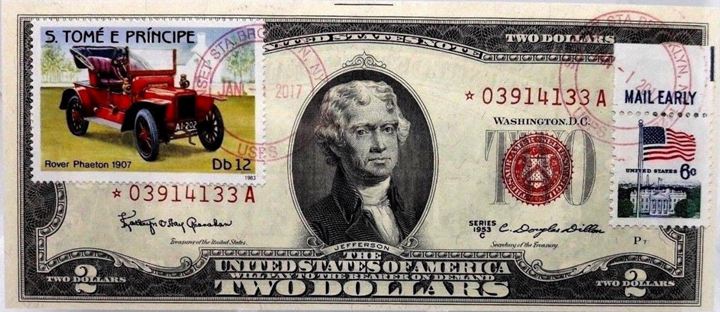 1953-C red seal two dollar bill