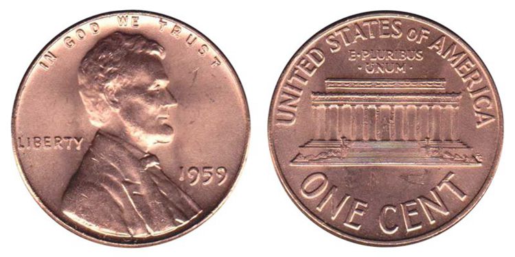 1959 Lincoln Memorial Penny