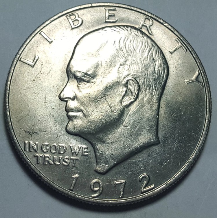 1972 Eisenhower Silver Dollar Obverse