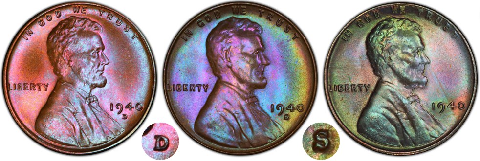 1940 Wheat Penny three main varieties