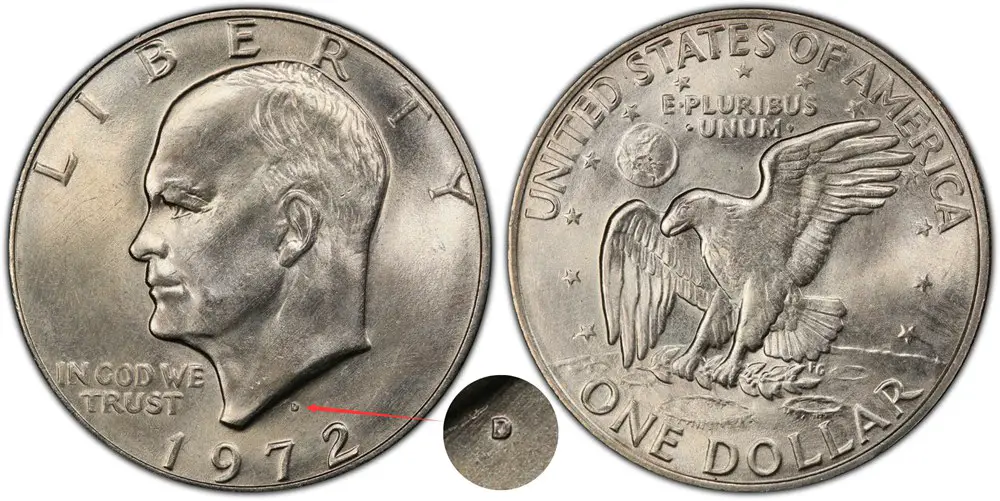 1972 D Eisenhower Dollar