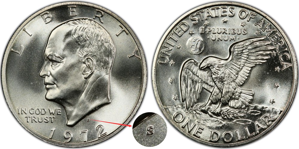 1972 S Eisenhower Dollar