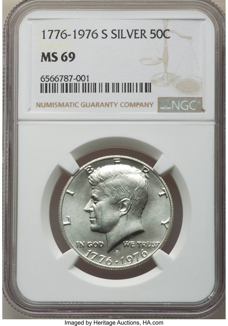 1776-1976-S Kennedy Half Dollar, MS69 Sold on Aug 26, 2022 for $9,600.00