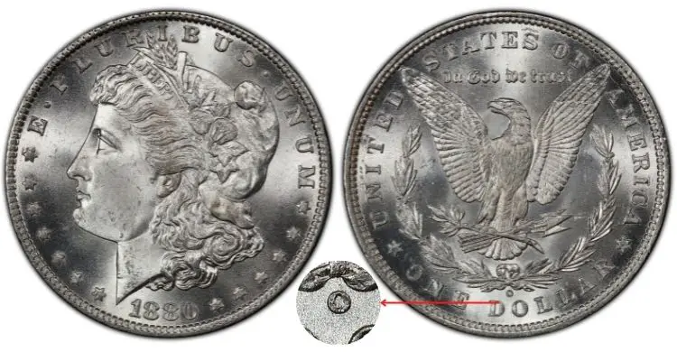 1880 O Morgan Silver Dollar