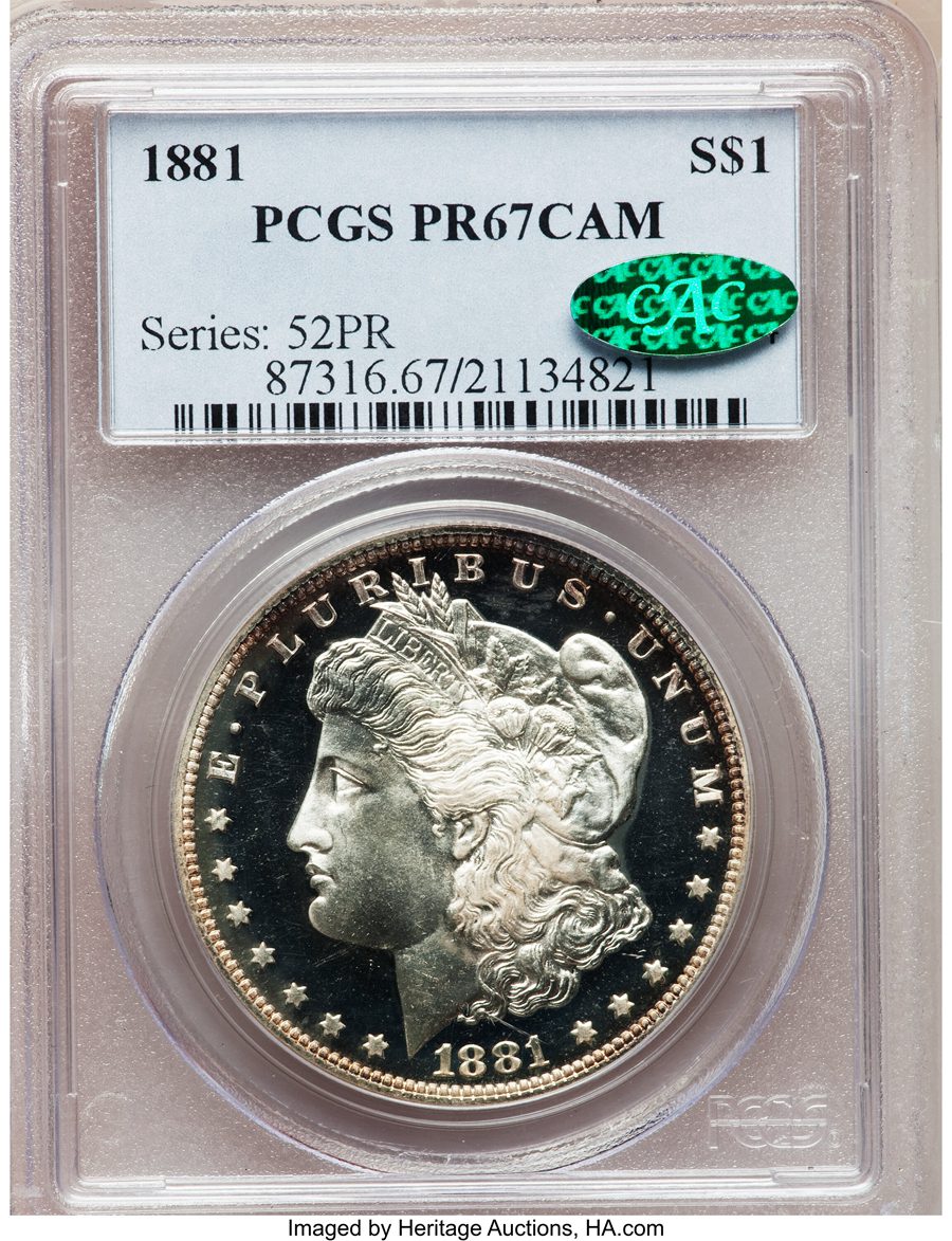 1881 $1 PR67 Sold on Aug 12, 2011 for $46,000.00