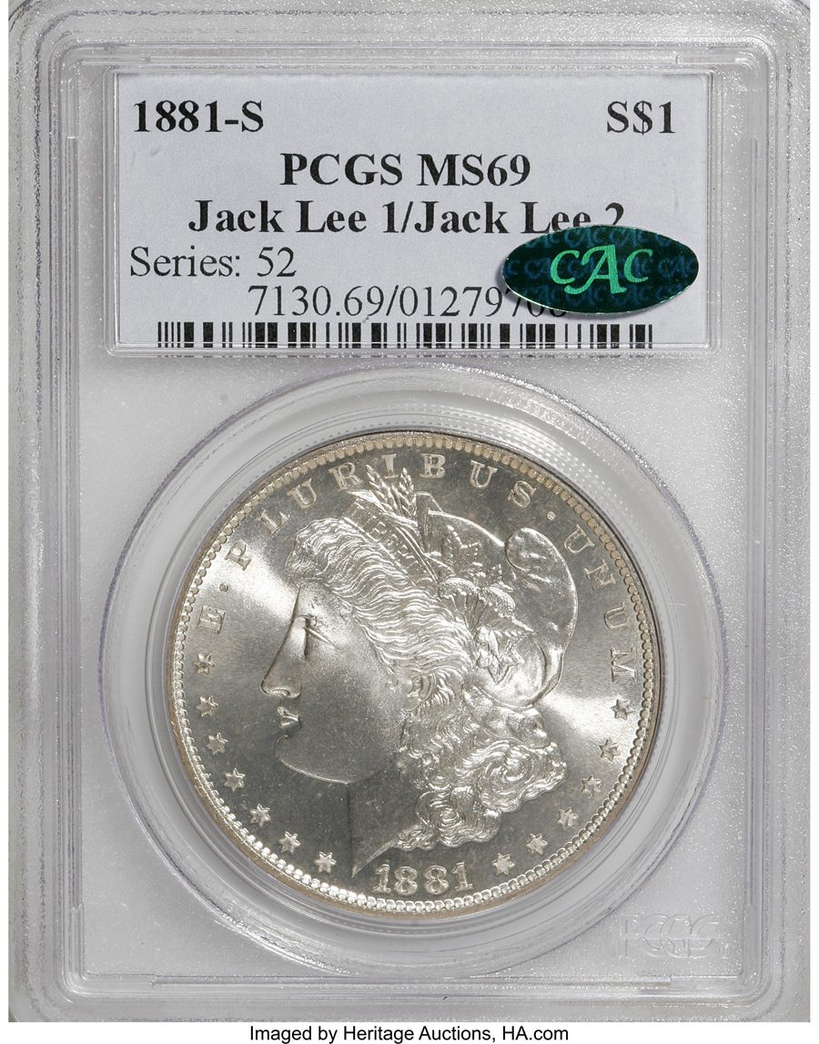 1881-S $1 MS69 Sold on Jan 9, 2009 for $48,875.00