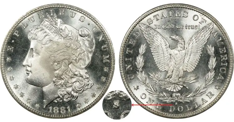 1881 S Morgan Silver Dollar