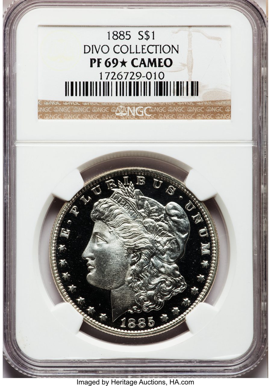 1885 $1 PR69 Sold on Jan 4, 2012 for $100,625.00
