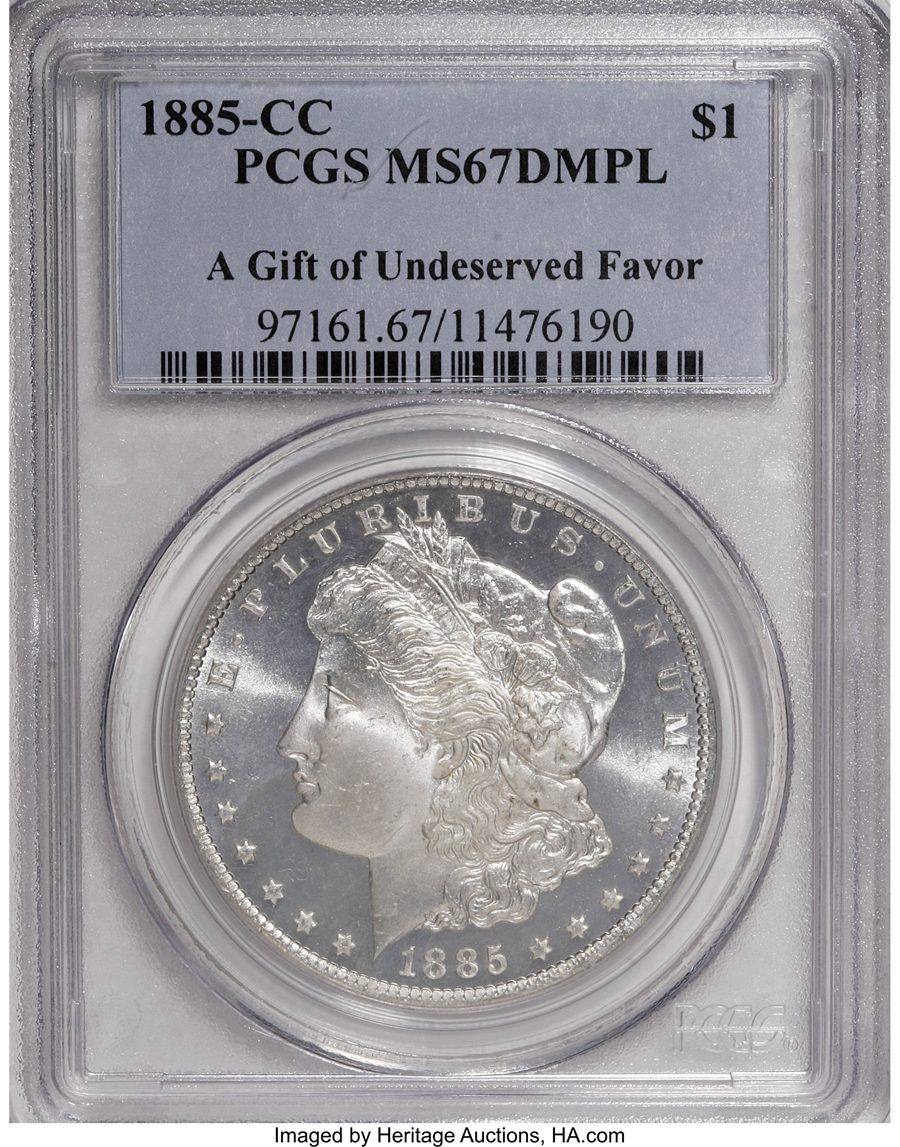 1885-CC $1 MS67 Sold on Aug 1, 2008 for $51,750.00
