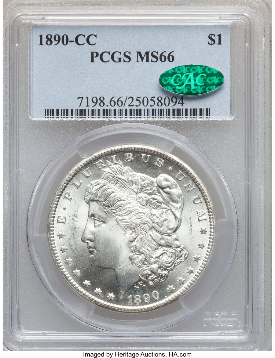 1890-CC $1 MS66 Sold on Feb 7, 2013 for $45,531.25