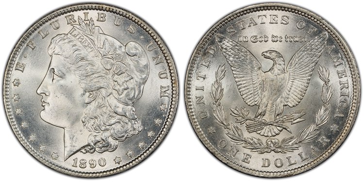 1890 No Mint Mark Morgan Silver Dollar