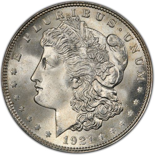 1921 Morgan silver dollar Obverse