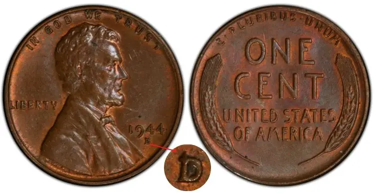 1944 DS Wheat Cents