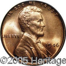 1946 1C MS67 Red Sold on May 4, 2005 for $10,350.00