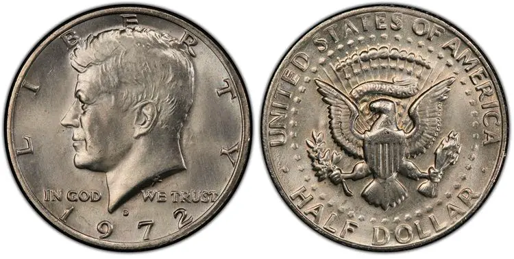 1972 D No FG Kennedy Half Dollar