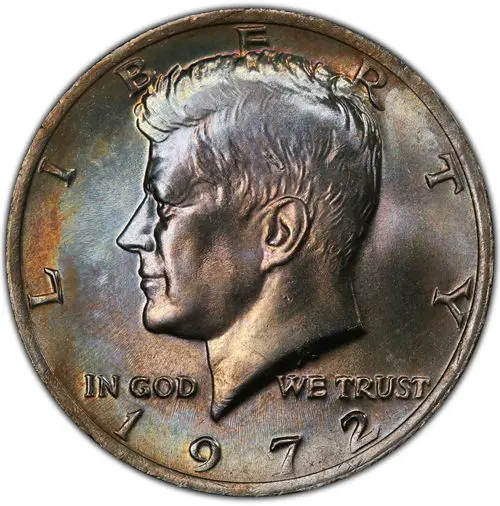 1972 Kennedy Half Dollar Obverse Features