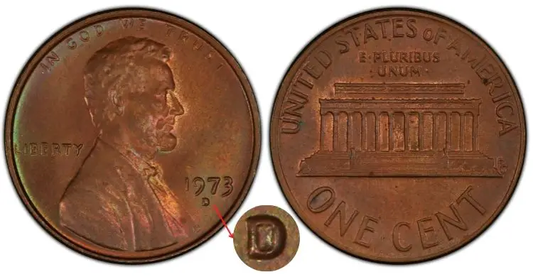 1973 D Lincoln Penny