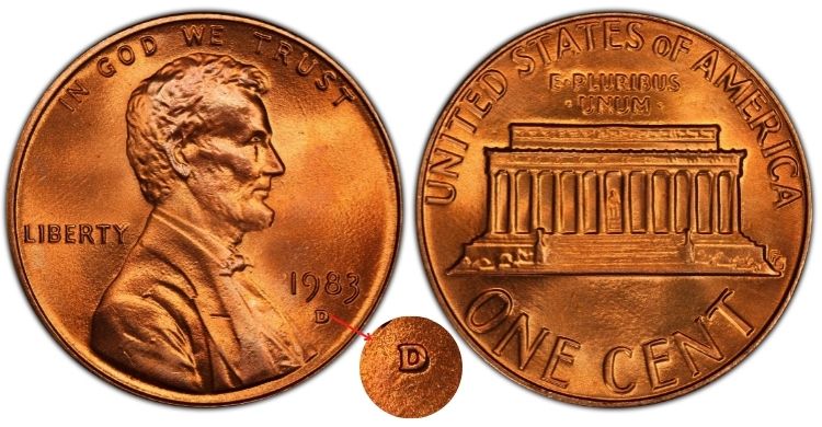 1983 D Penny