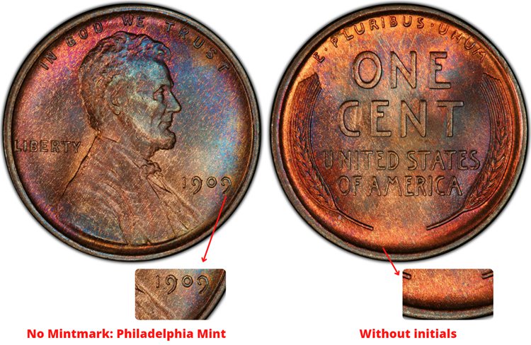 The Philadelphia-minted coins without initials