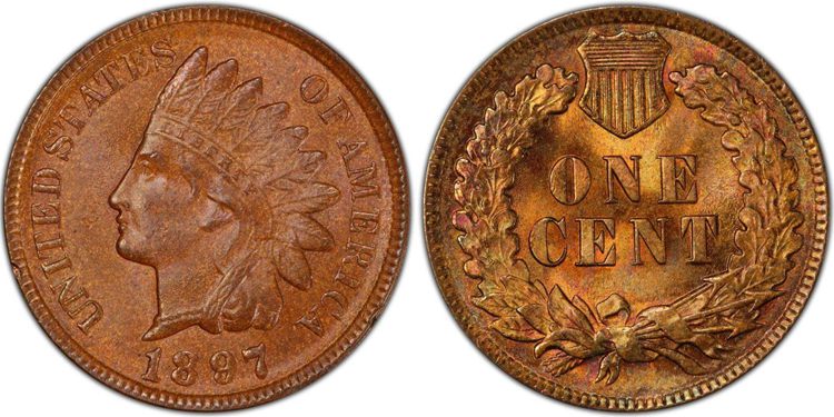 1897 Indian Head Penny Value & Price Chart