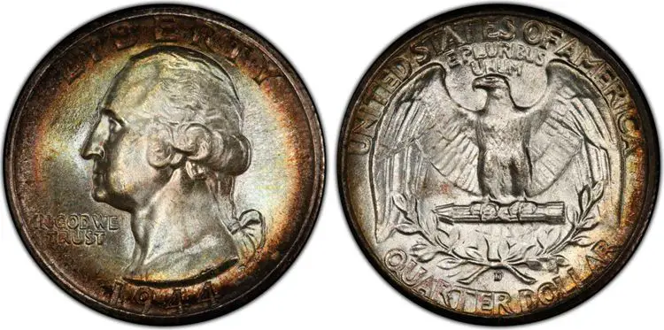  1944 D Silver Quarter Value & Price Chart