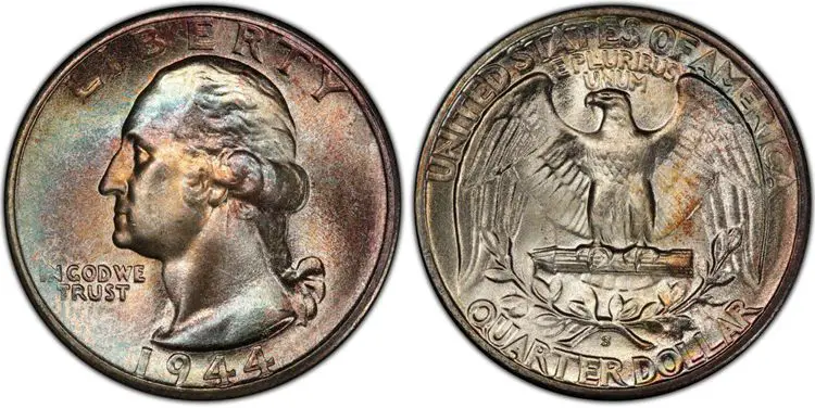 1944 S Silver Quarter Value & Price Chart