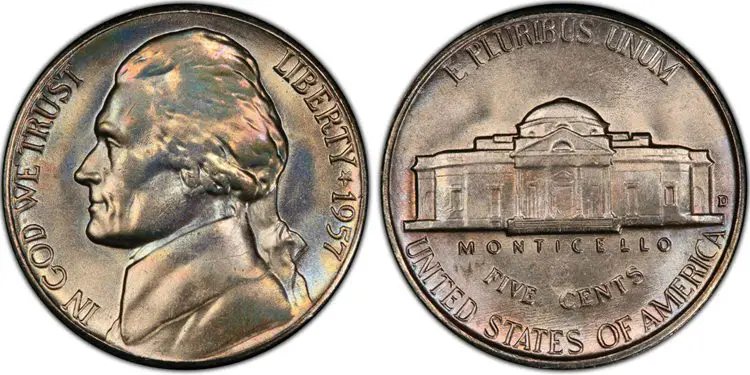 1957 D Jefferson Nickel Value