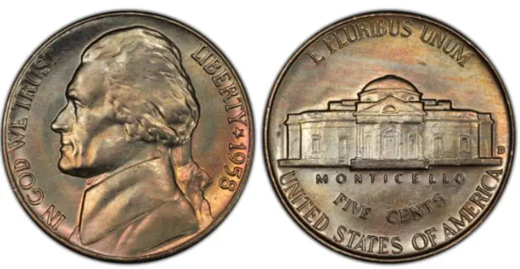 1958 D Jefferson Nickel Value