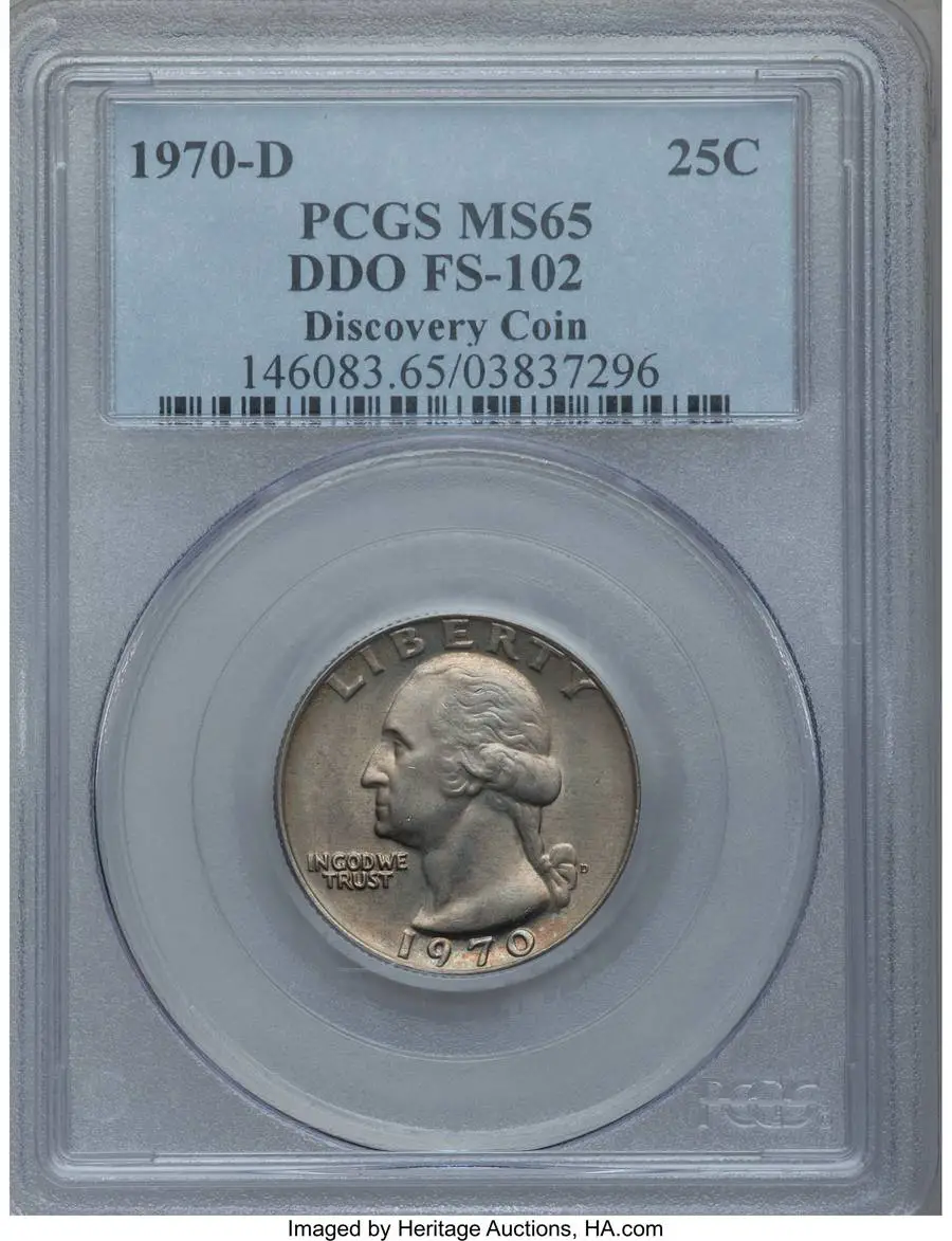 1970-D 25C Doubled Die Obverse MS65 Sold on Jan 6, 2012 for $2,875.00