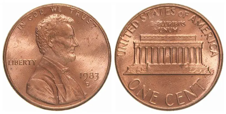 1983 Lincoln Memorial Penny