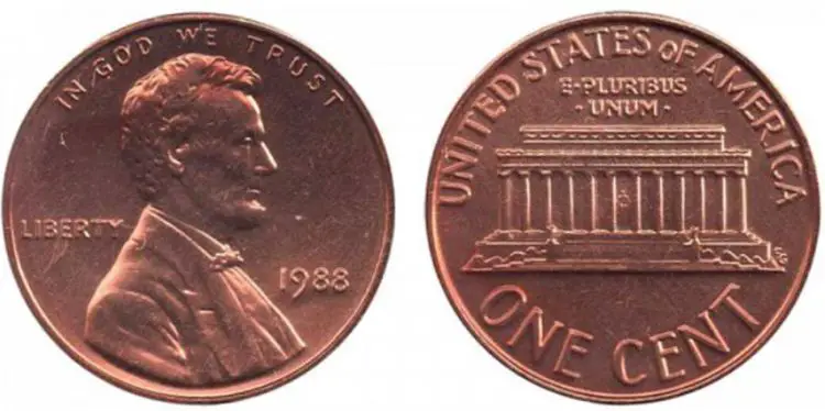 1988 Lincoln Memorial Cent