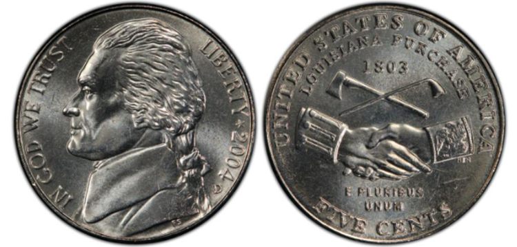 2004 Jefferson Nickel D Peace Medal Regular Strike
