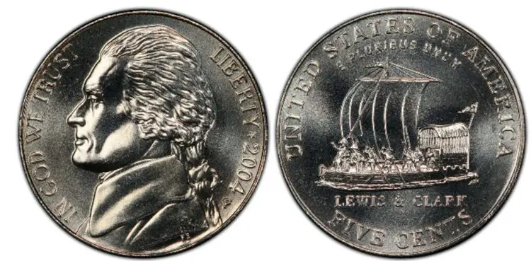 2004 P Jefferson Nickel keelboat Value