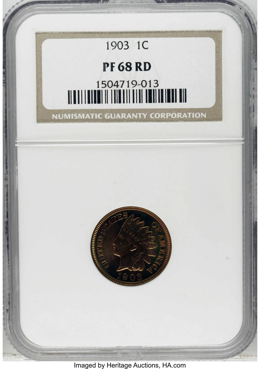 1903 Indian Cent PR68 Sold on Feb 15, 2007 for $20,700