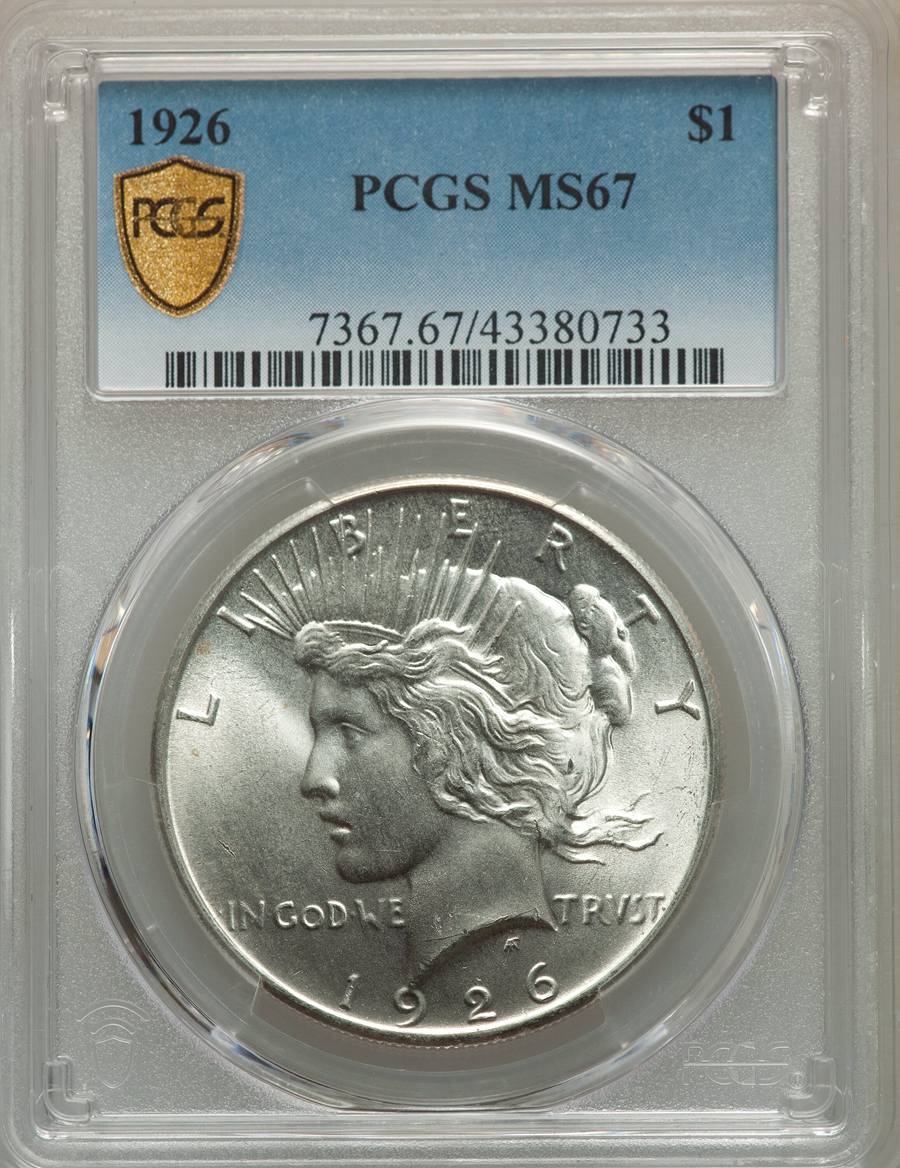 1926 Peace Dollar, MS67 Sold on Oct 7, 2021 for $120,000.00