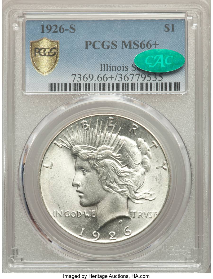 1926-S Peace Dollar, MS66+ Sold on Jan 9, 2020 for $38,400.00
