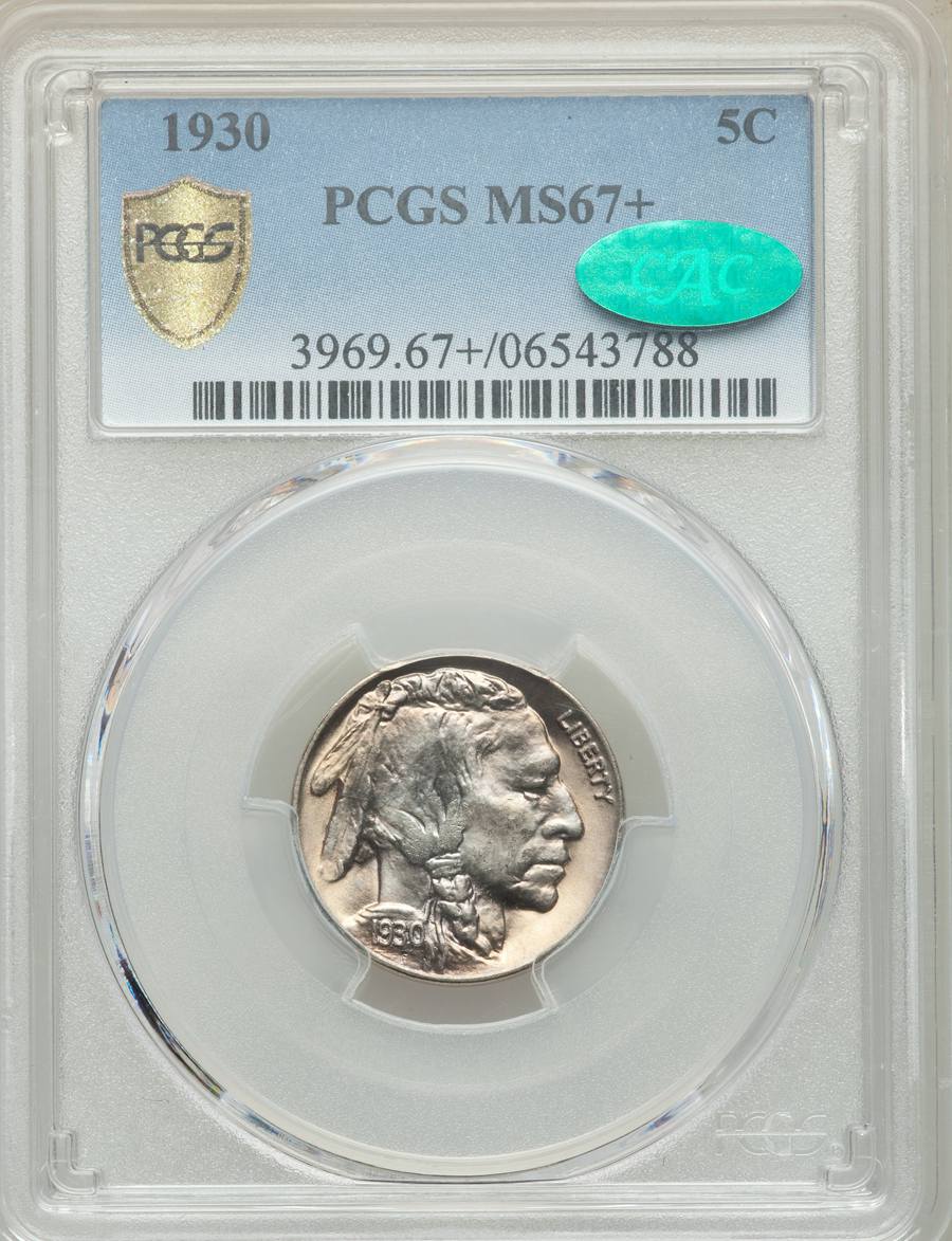 1930 Nickel, MS67+ Sold on Oct 17, 2019 for $13,200.00