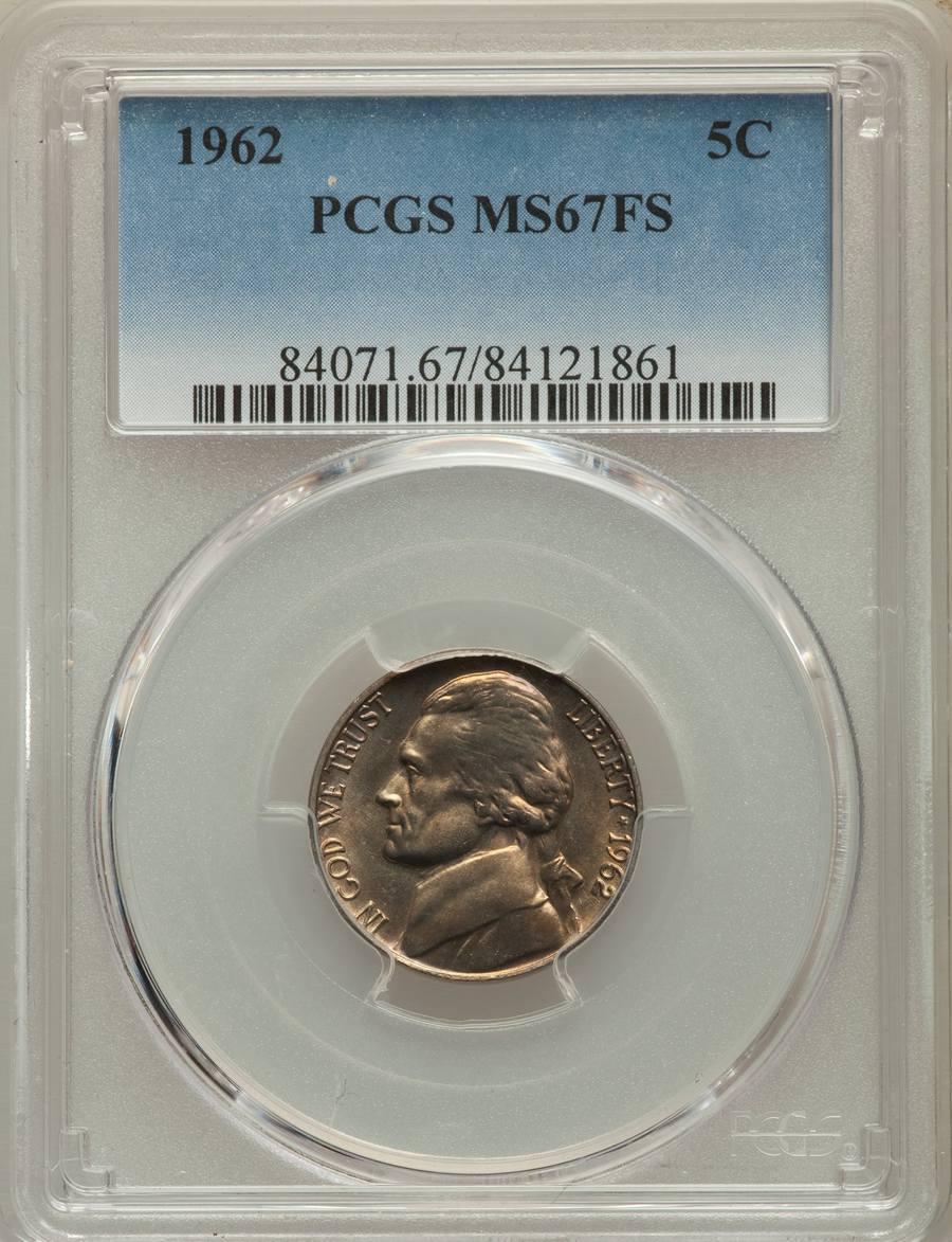 1962 Nickel, MS67 Sold on Jan 10, 2019 for $4,320.00