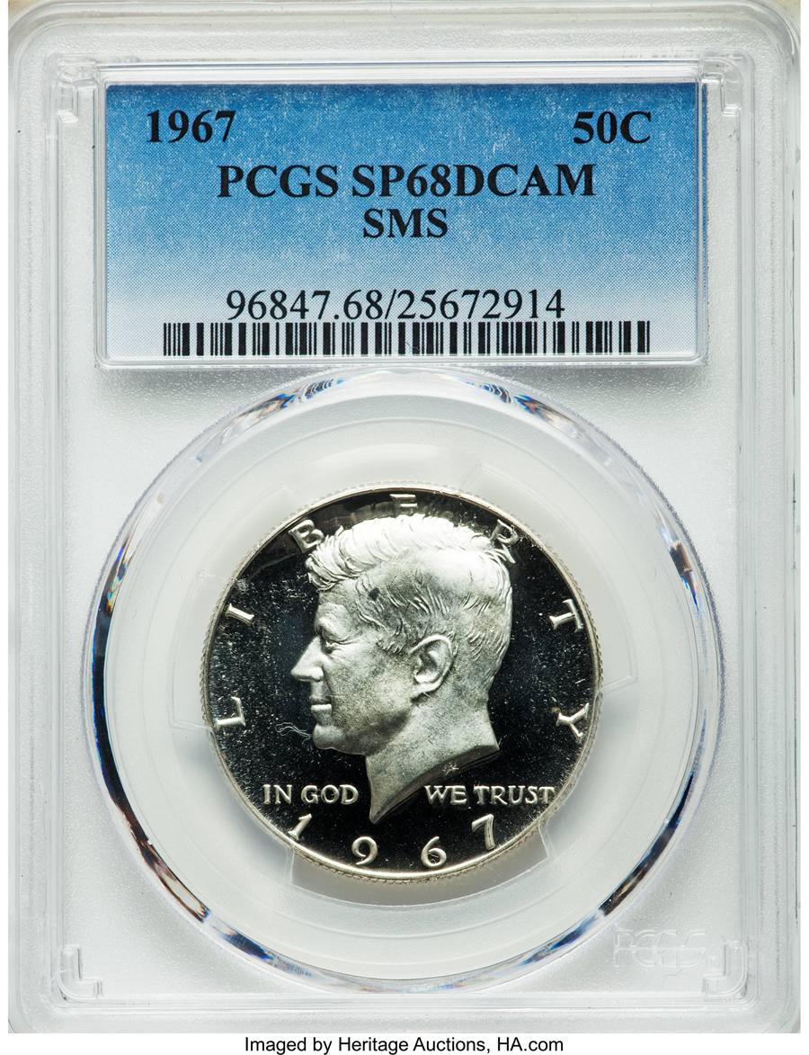 1967 Kennedy Half, SP68 Sold on Oct 29, 2015 for $12,925.00